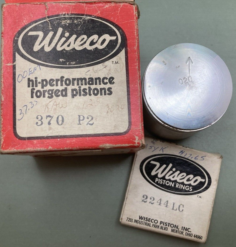 NEW WISECO 370 P2 PISTON & 2244LC PISTON RING SET FOR '74-'76 KAWASAKI KX125