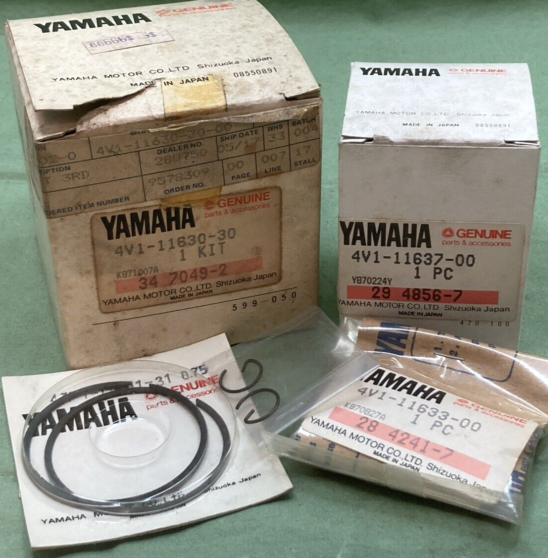 NEW GENUINE YAMAHA 4V1-11630-30 PISTON  KIT 3RD FOR YZ80H