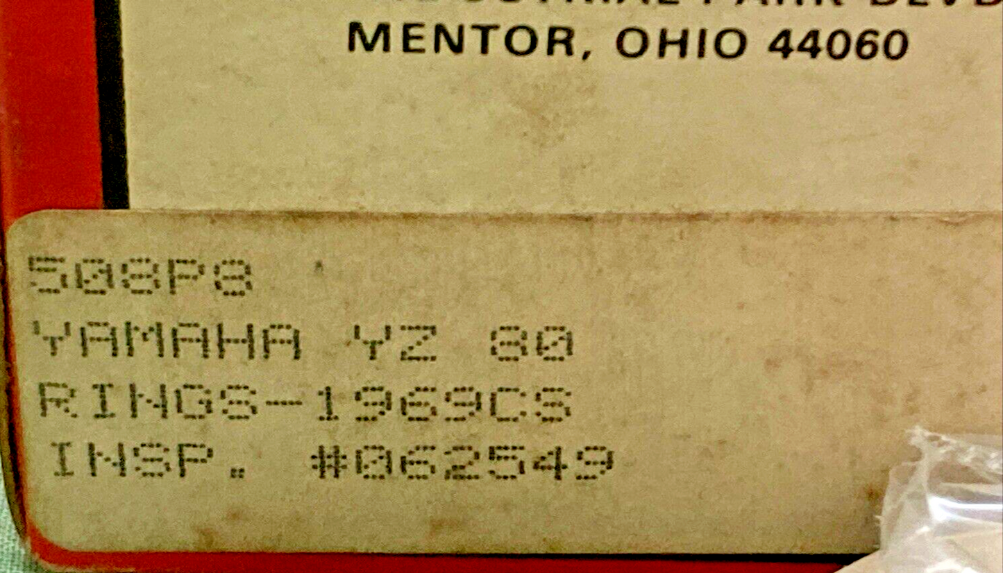 NEW WISECO 508 P8 PISTON & 1969CS RING SET FITS YAMAHA YZ80