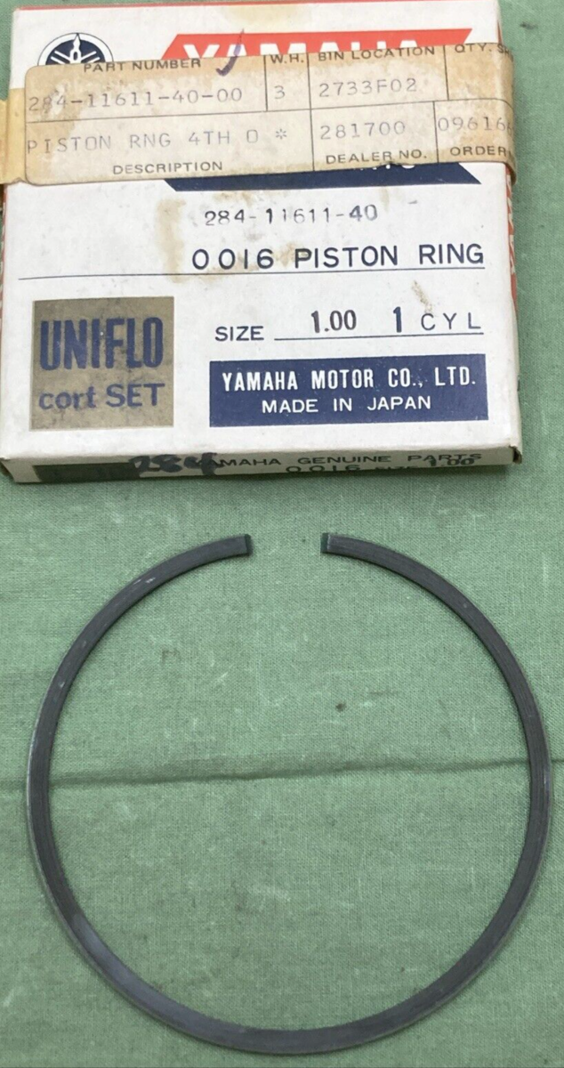 NEW GENUINE YAMAHA 284-11611-40 PISTON RING 4TH 1.00 O/S