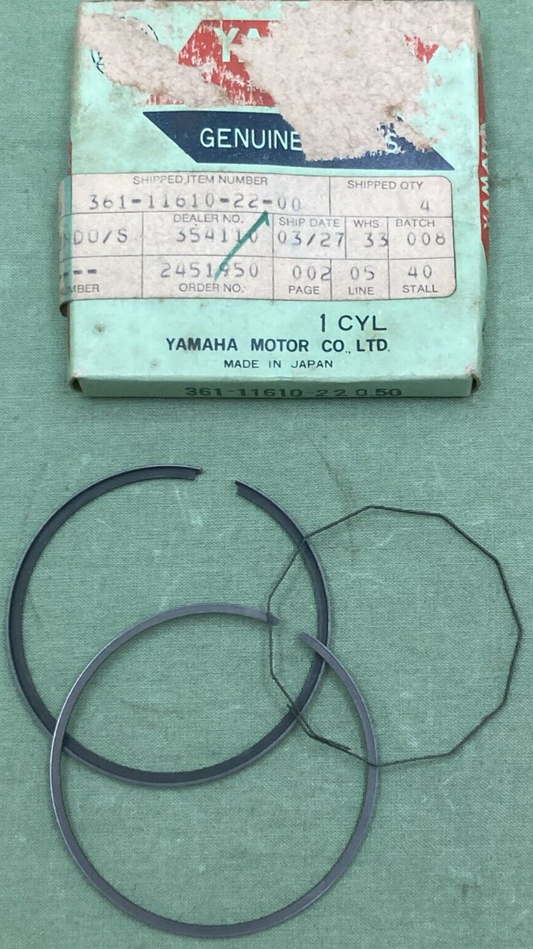 NEW GENUINE YAMAHA 361-11610-22 PISTON RING SET 2ND 0.50 O/S