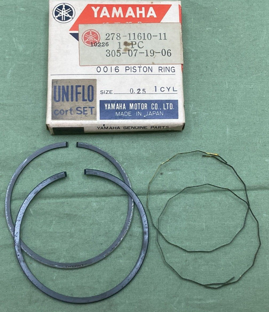 NEW GENUINE YAMAHA 278-11610-11 PISTON RING SET 1ST 0.25 O/S