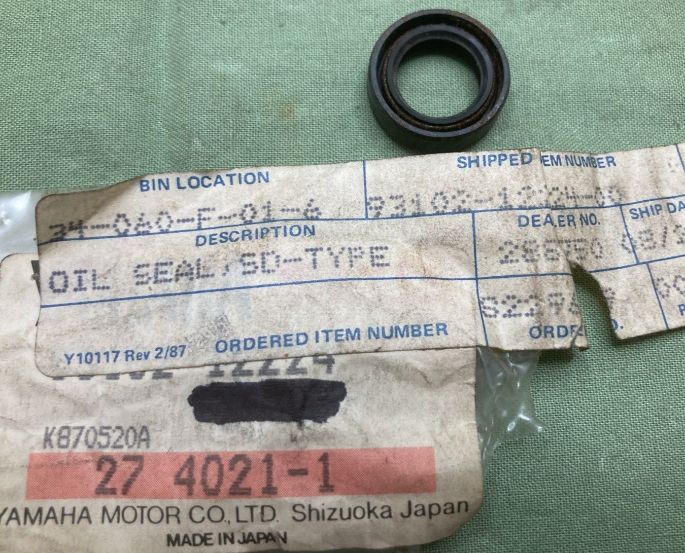 NEW GENUINE YAMAHA 93102-12224 OIL SEAL SD-Type CLUTCH