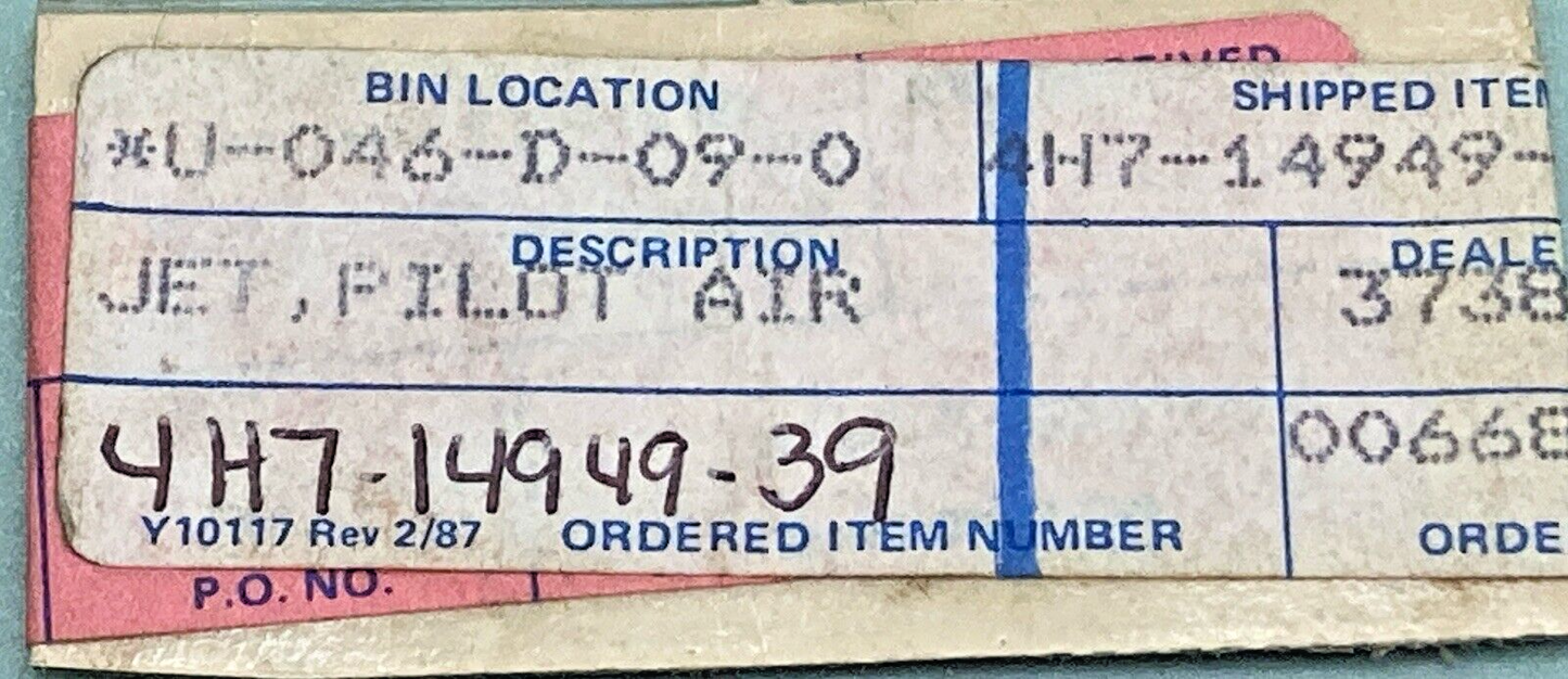 NEW GENUINE YAMAHA 4H7-14949-39 JET, PILOT AIR