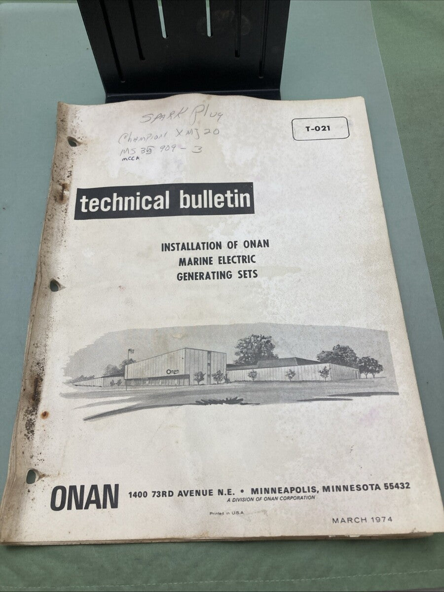 ONAN T-021 TECHNICAL BULLETIN 1974