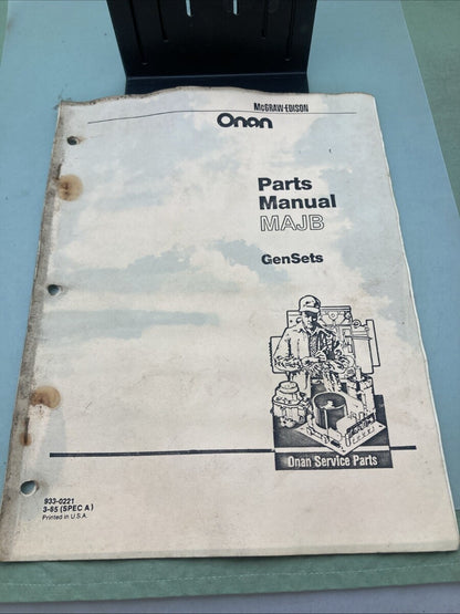 ONAN 933-0221 PARTS MANUAL MAJB GENSET 3-85 SPEC A