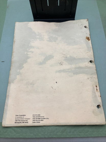 ONAN 933-0121 MAJB MARINE GENSET OPERATOR'S MANUAL 3-85
