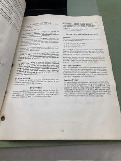 ONAN 933-0121 MAJB MARINE GENSET OPERATOR'S MANUAL 3-85