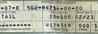 NEW REPLACES YAMAHA 5G2-84736-00-00 DAMPER,TAIL 1