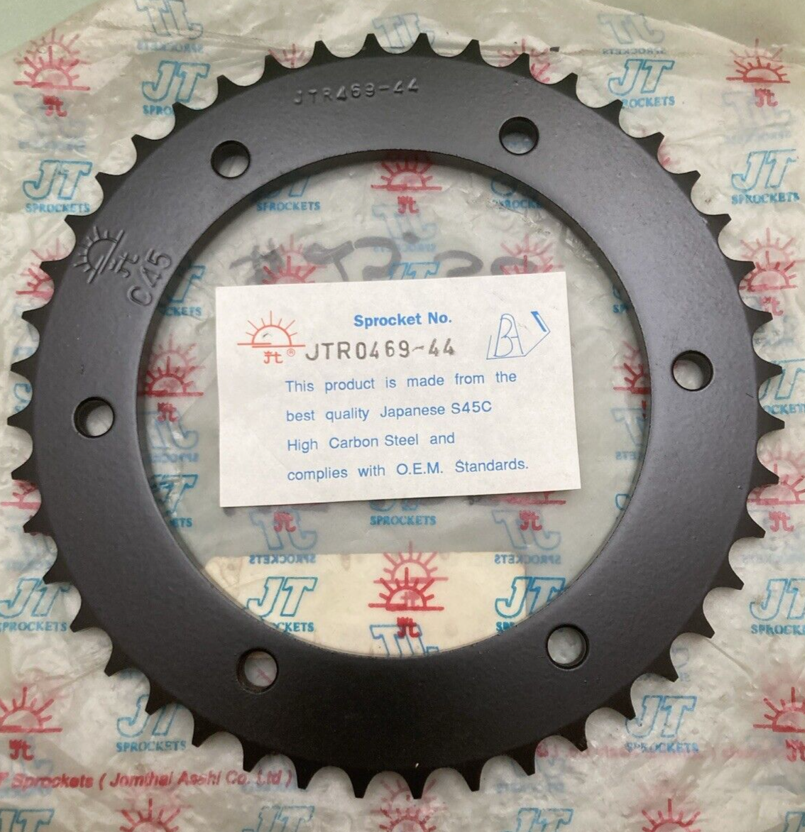 NEW JT STEEL JTR0469.44 SPROCKET 44T BLACK FITS KAWASAKI