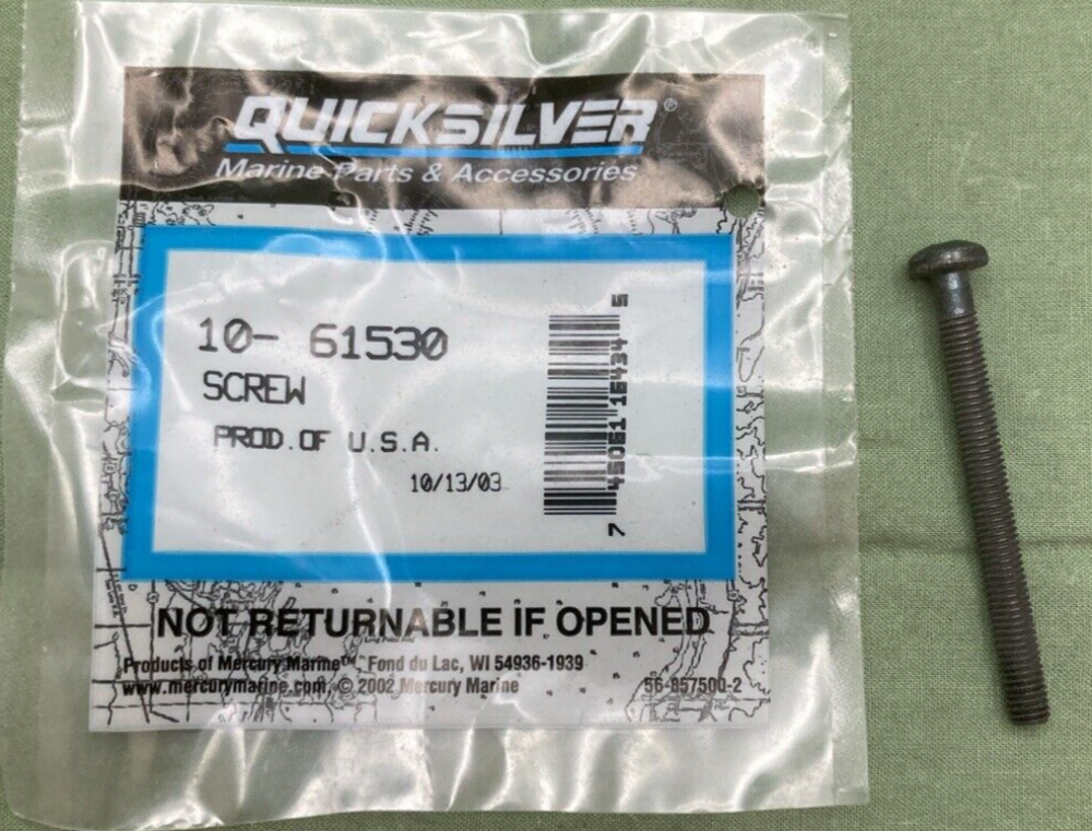 NEW GENUINE QUICKSILVER 10-61530 SCREW MARINE