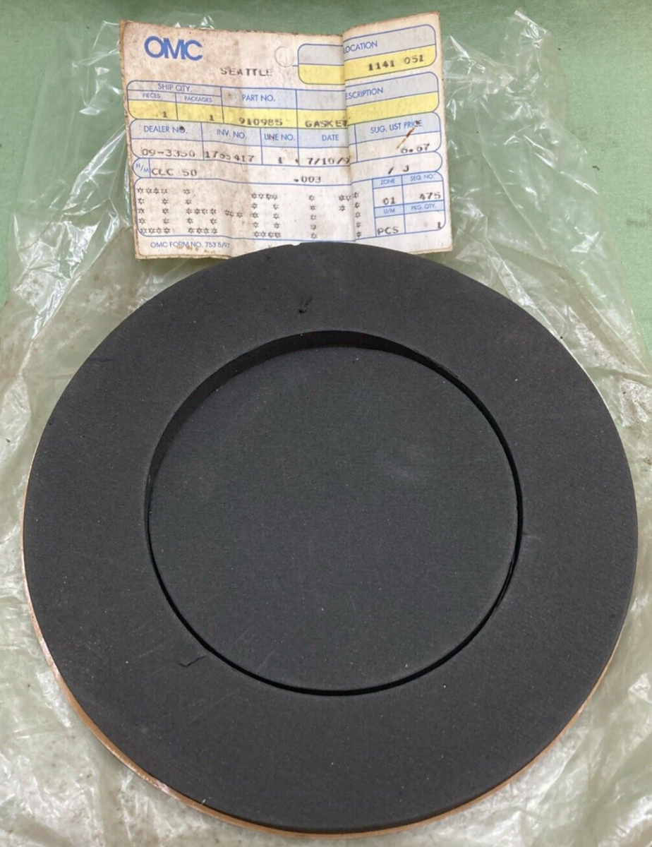 NEW GENUINE OMC 910985 GASKET SEAL