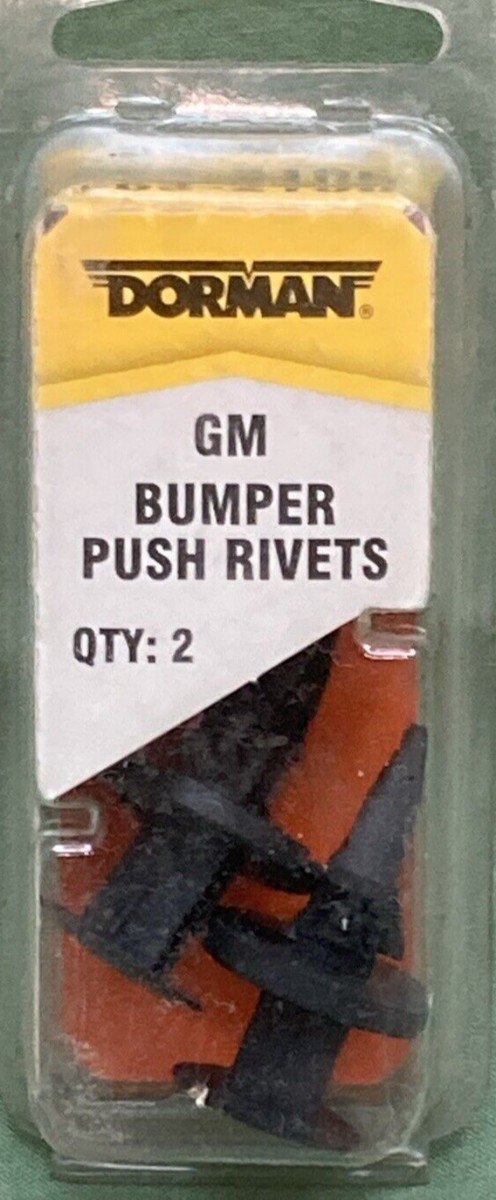 QTY 2 NEW GENUINE DORMAN 963-210D BUMPER PUSH RIVETS BLACK FOR GM