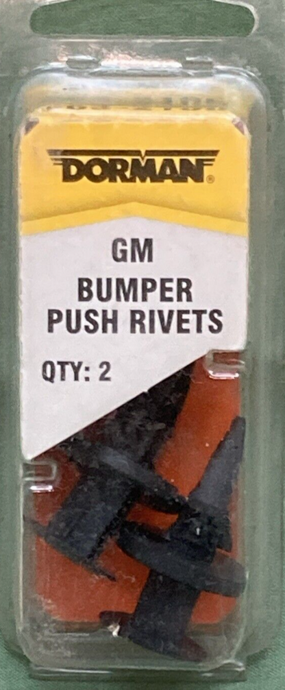 QTY 2 NEW GENUINE DORMAN 963-210D BUMPER PUSH RIVETS BLACK FOR GM