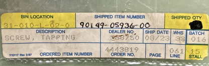 NEW REPLACES YAMAHA 90149-05936-00 TAPPING SCREW, SPECIAL SHAPE