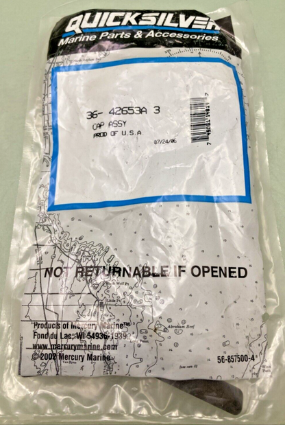 NEW GENUINE MERCURY QUICKSILVER 36-42653A3 CAP ASSEMBLY