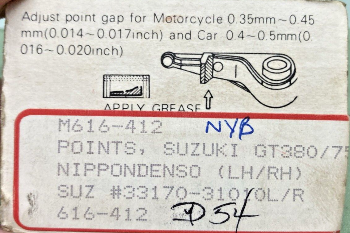 NEW REPLACES SUZUKI 33170-31010 POINT ASSEMBLY, GT550 1972