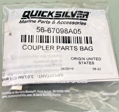 NEW GENUINE MERCURY QUICKSILVER 56-67098A05 COUPLER PARTS BAG