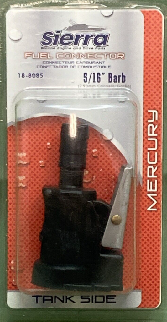 NEW GENUINE SIERRA MARINE 18-8085 CONNECTOR TANK SIDE 5/16" FEMALE BLACK
