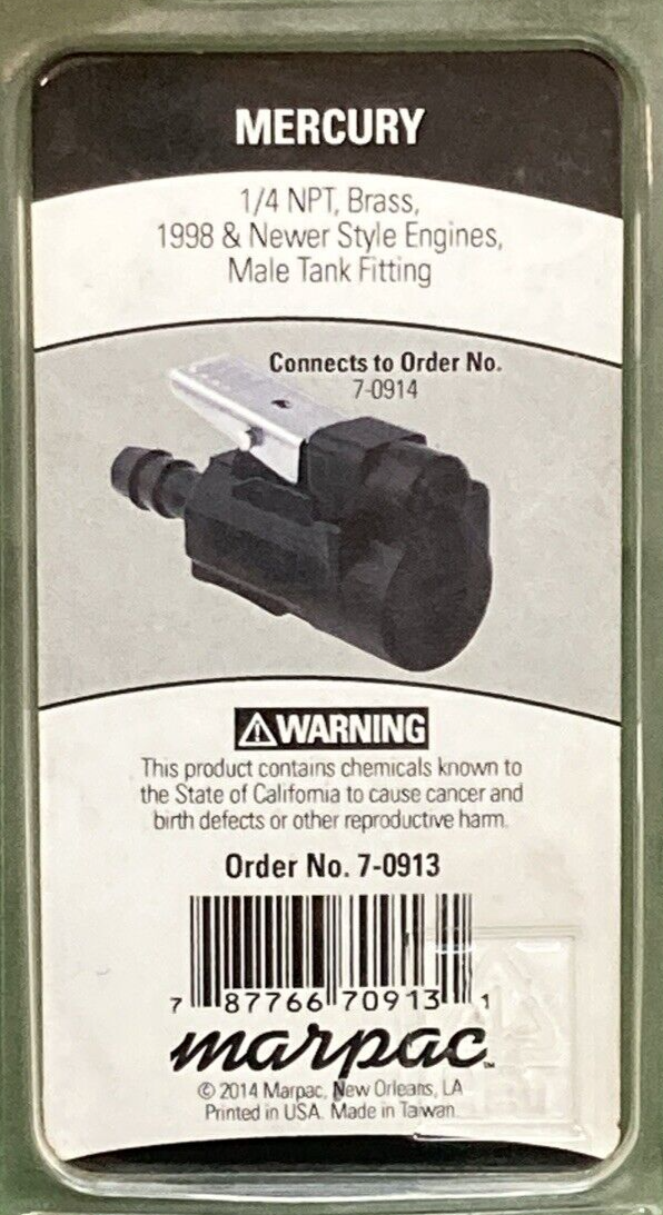 NEW MARPAC 7-0913 FUEL SYSTEM TANK FITTINGS 1/4 NPT BRASS MALE