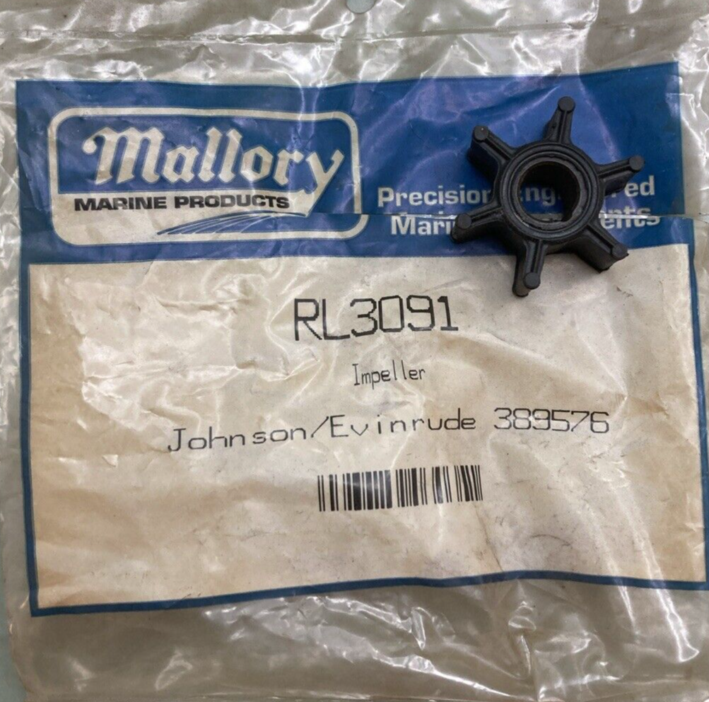 NEW GENUINE MALLORY MARINE RL3091 IMPELLER FOR JOHNSON EVINRUDE 389576