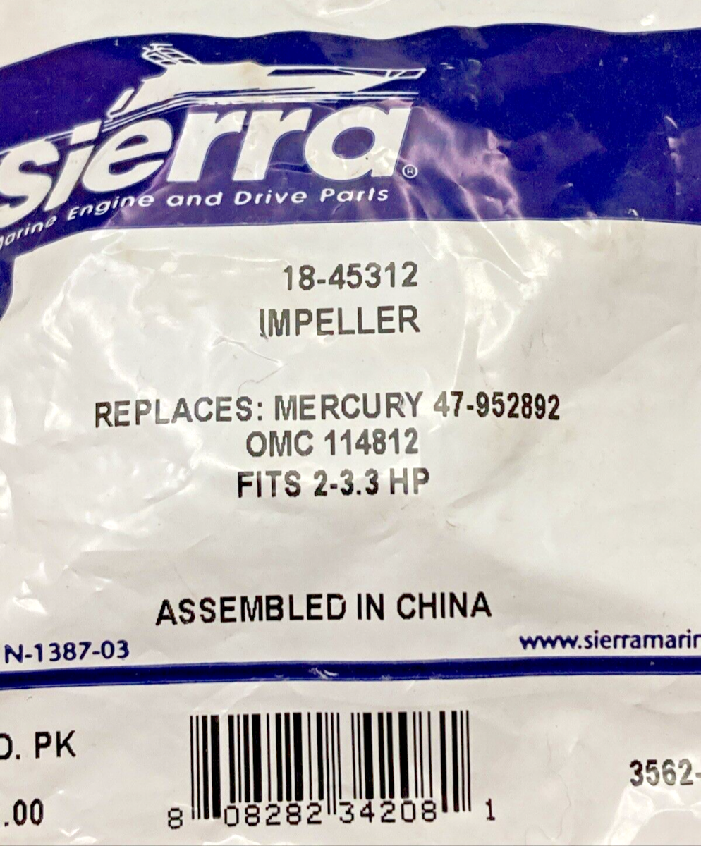 NEW SIERRA 18-45312 IMPELLER