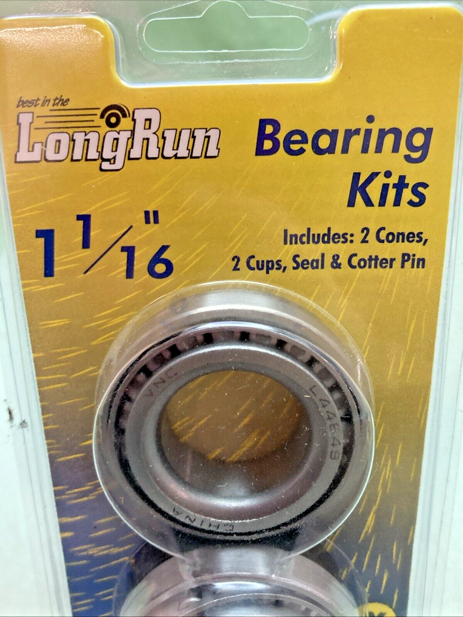 NEW LONG RUN 81115 BEARING KIT 1-1/16" 2 CONES, 2 CUPS, SEAL, NO COTTER PIN