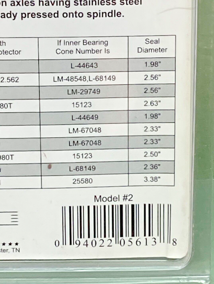 NEW SPINDO SEAL #2 05613U SEAL SYSTEM UPGRADE FOR TRAILER AXLES ENDS GREASE LEAK