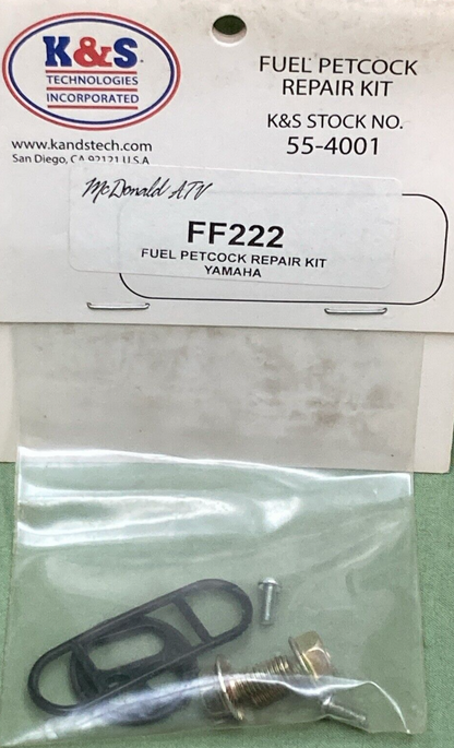 NEW K&S TECH 55-4001 (FF222) FUEL PETCOCK REPAIR KIT FOR ATV