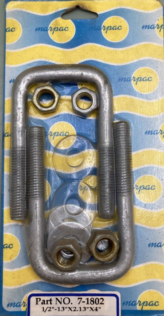 NEW MARPAC 7-1802 U-BOLT KIT 1/2" X 13" X 2.13" X 4"  W/ WASHERS & NUTS