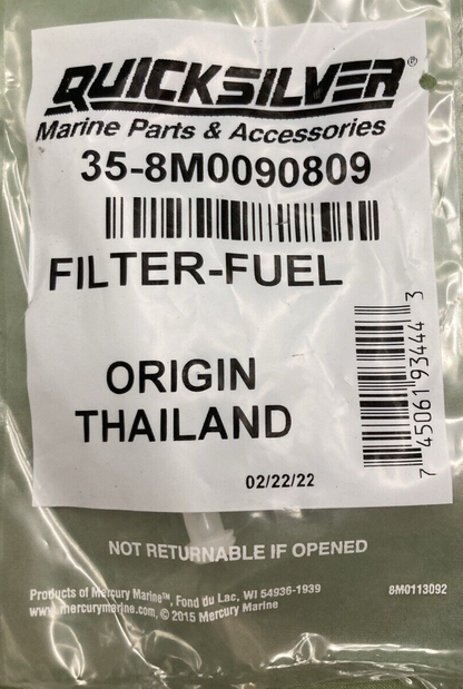 NEW GENUINE QUICKSILVER 35-8M0090809 FUEL FILTER SCREEN