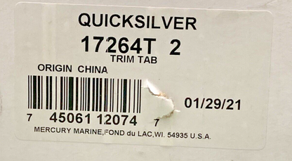 NEW GENUINE QUICKSILVER MERCURY MARINE 17264T2 GEAR HOUSING TRIM TAB