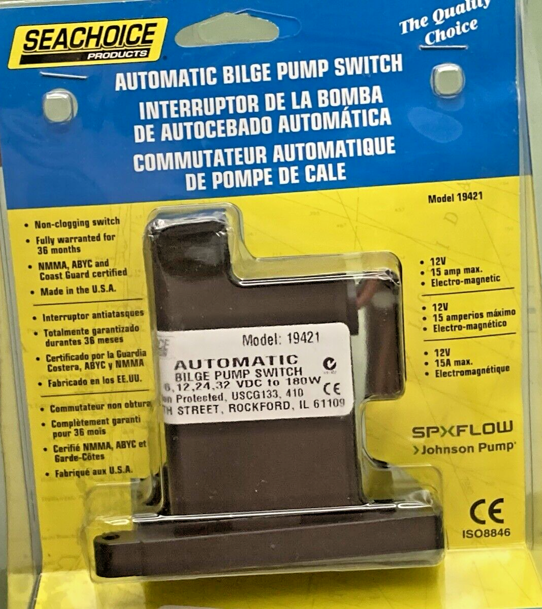 NEW GENUINE SEACHOICE PRODUCTS 50-19421 AUTOMATIC BILGE PUMP SWITCH