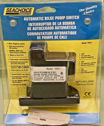 NEW GENUINE SEACHOICE PRODUCTS 50-19421 AUTOMATIC BILGE PUMP SWITCH
