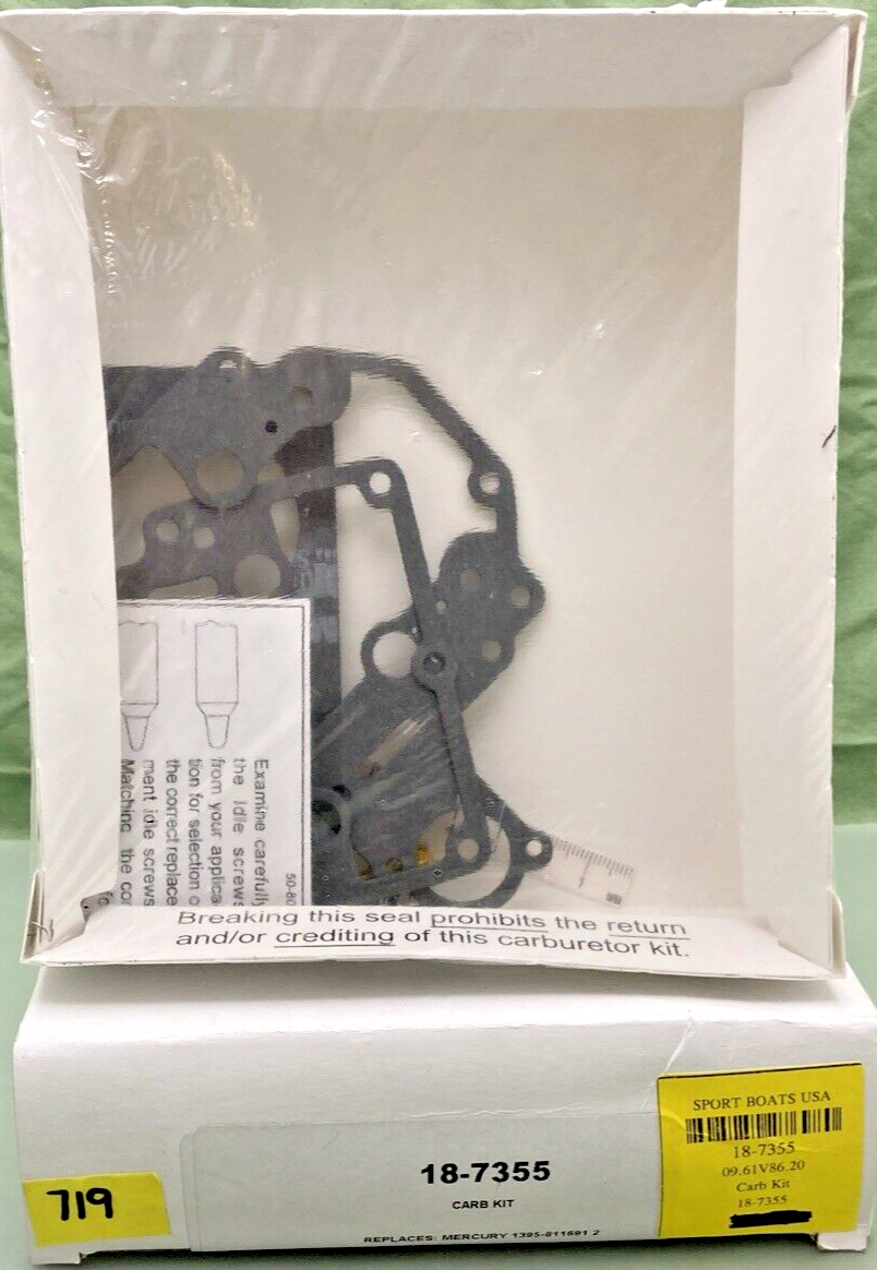 NEW REPLACES SIERRA 18-7355 SIERRA CARBURETOR KIT MERCURY