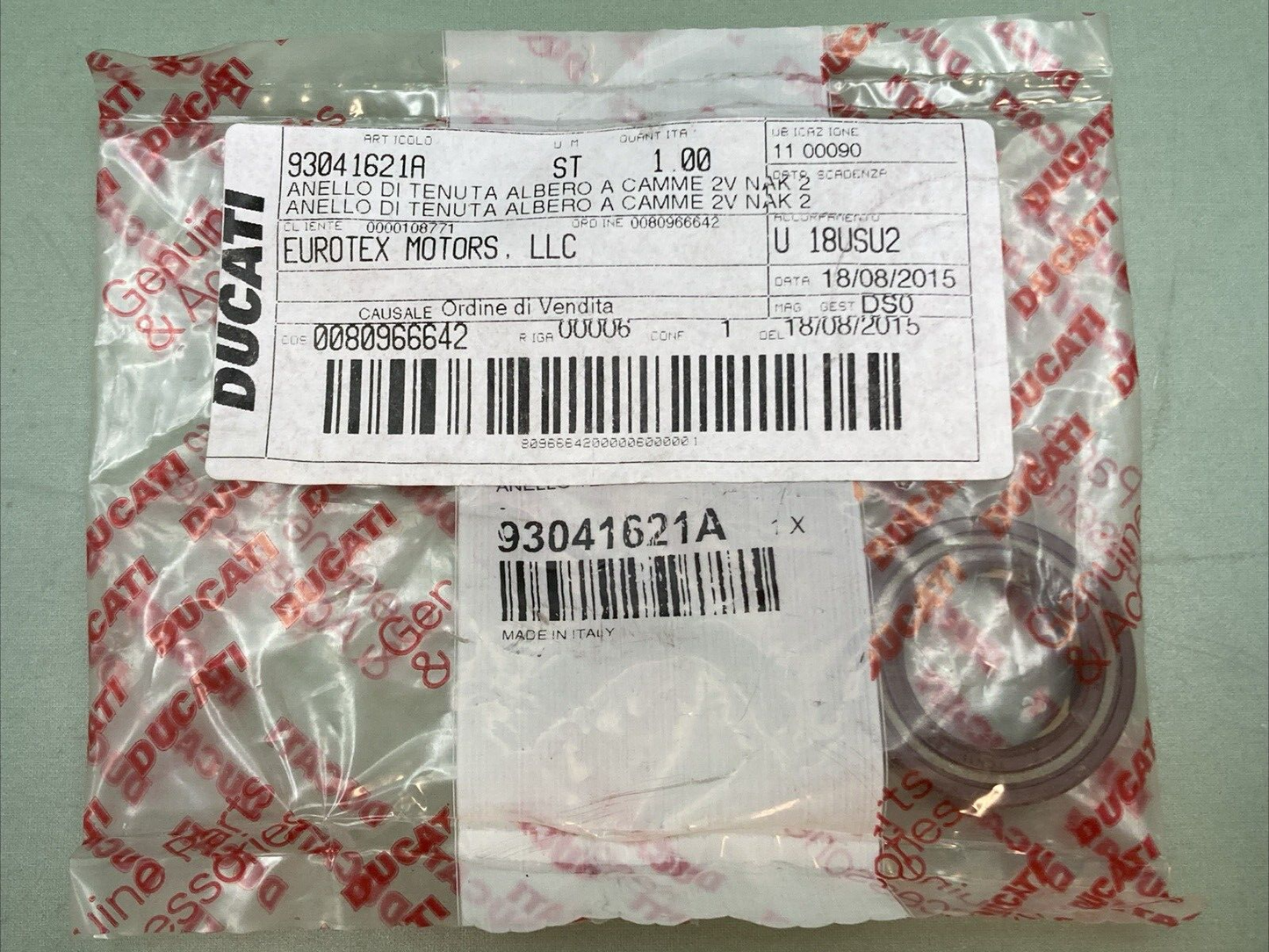 NEW GENUINE DUCATI 93041621A SEAL RING SUPERSEDED 93041621B