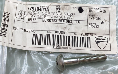 QTY 3 NEW GENUINE DUCATI 77919401A HEAD COVER RETAINING SCREW