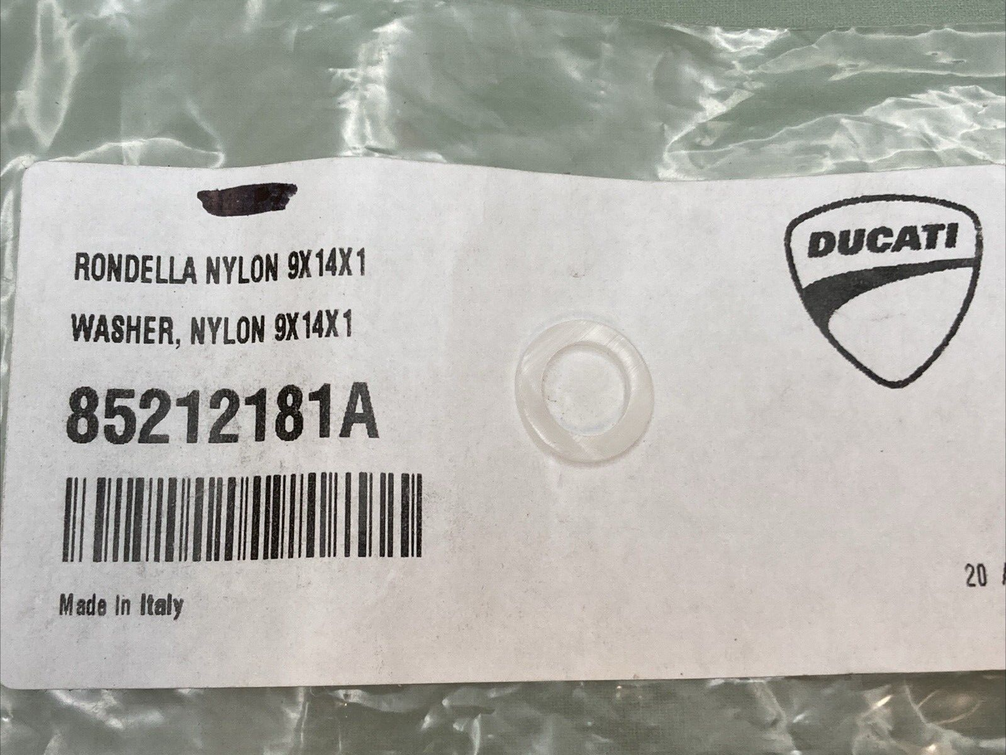 QTY 2 NEW GENUINE DUCATI 85212181A WASHER, NYLON 9X14X1