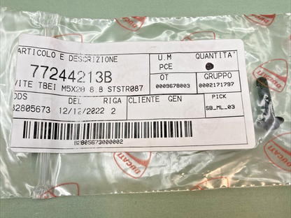 NEW GENUINE DUCATI 77244213B SCREW TBEI M5X20