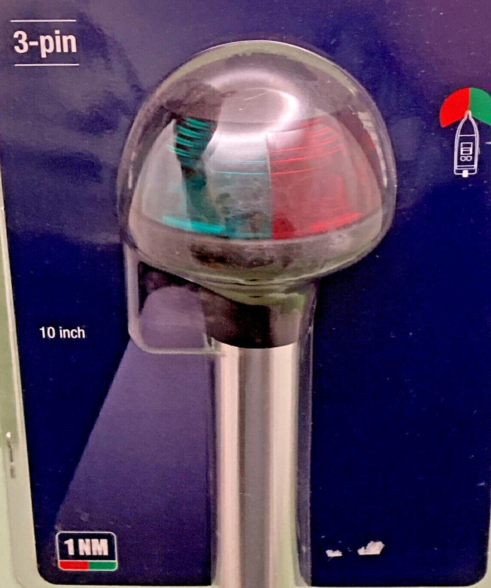 NEW ATTWOOD 5095-10-7 BI-COLOR STOWAWAY WITH TASK LIGHT - 10-INCH