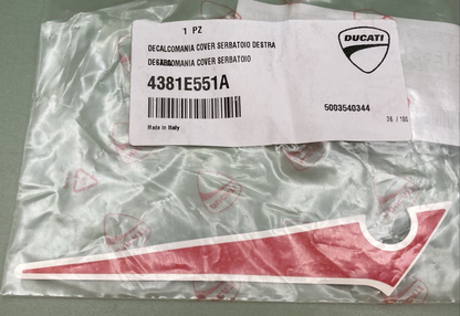 NEW GENUINE DUCATI 4381E551A DECALCOMANIA COVER SERBATOIO DESTRA