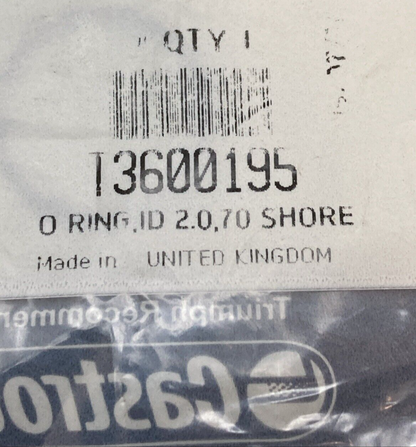 NEW GENUINE TRIUMPH T3600195 O-RING, Id 2.0, 70 Shore Daytona