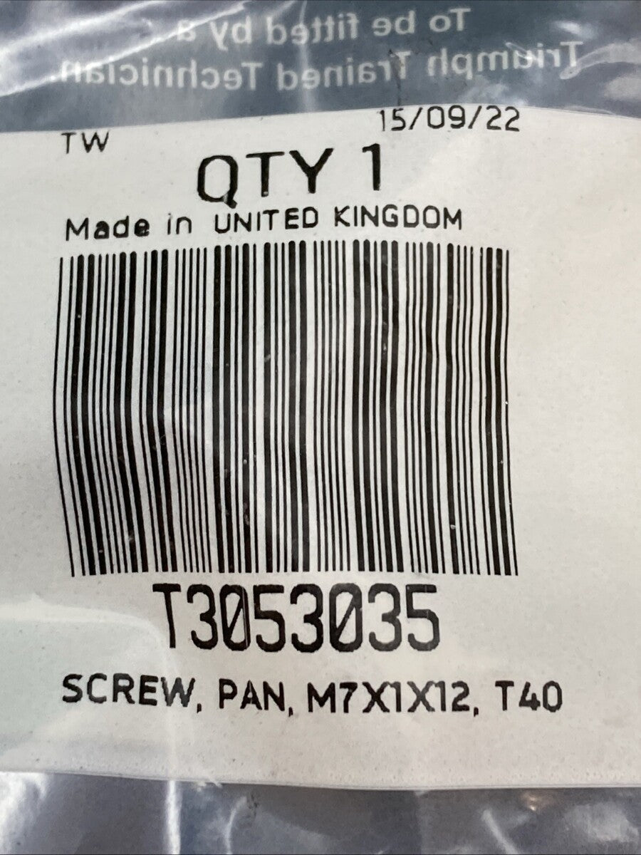 NEW GENUINE TRIUMPH T3053035 Screw, Pan, M7 X 12 Daytona, Rocket 3 GT