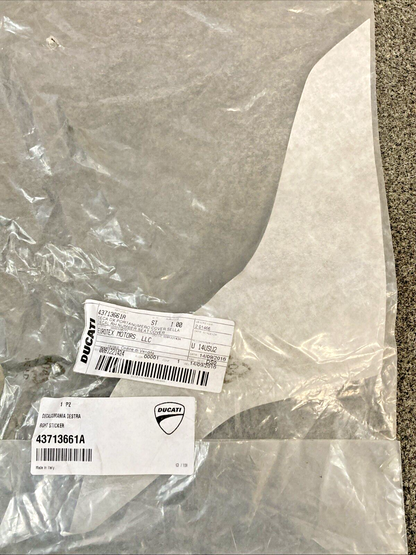 NEW GENUINE DUCATI 43713661A RIGHT STICKER TITANIUM