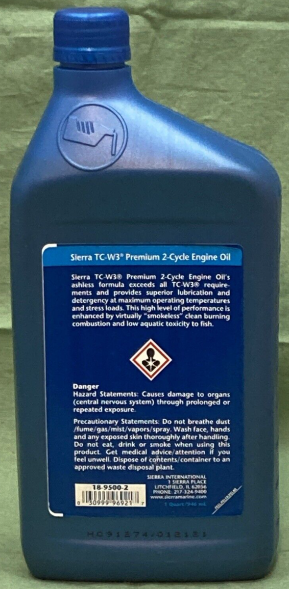 NEW GENUINE SIERRA 18-9500-2 MARINE TC-W3 2-CYCLE ENGINE OIL 1qt.