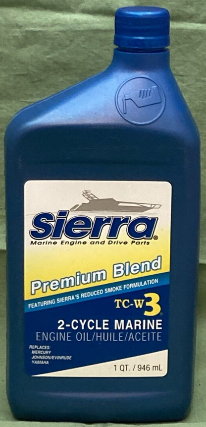 NEW GENUINE SIERRA 18-9500-2 MARINE TC-W3 2-CYCLE ENGINE OIL 1qt.