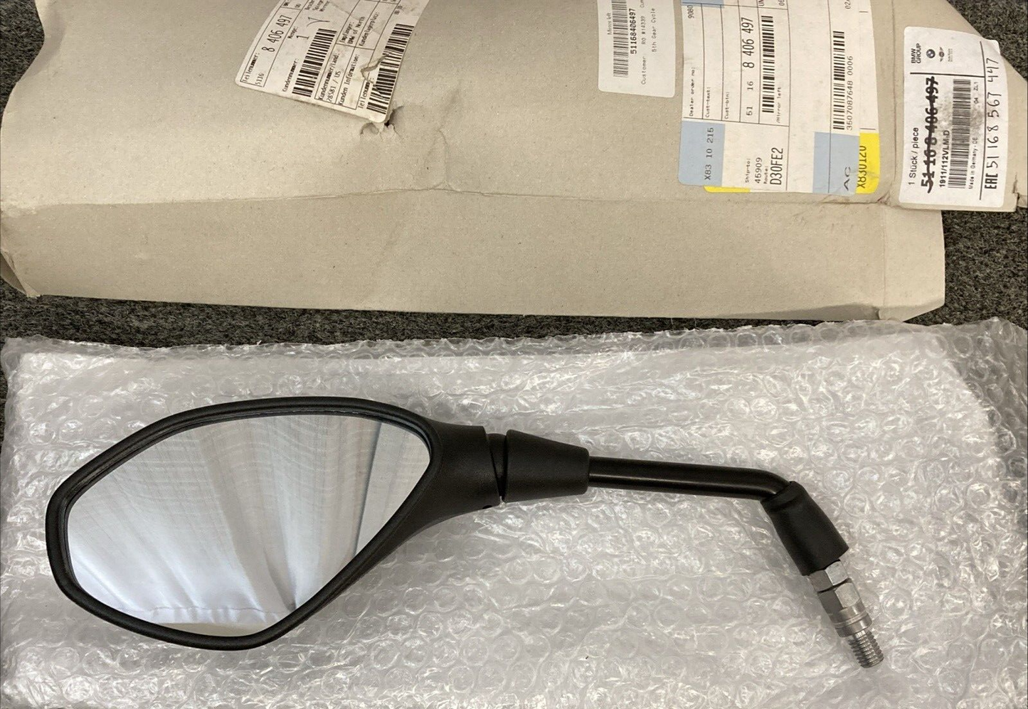NEW GENUINE BMW 51168567447 Mirror Left 2012-2025 BMW-Motorrad