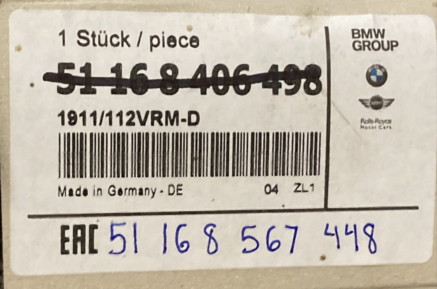 NEW GENUINE BMW 51168567448 Mirror Right 2012-2025 BMW-Motorrad