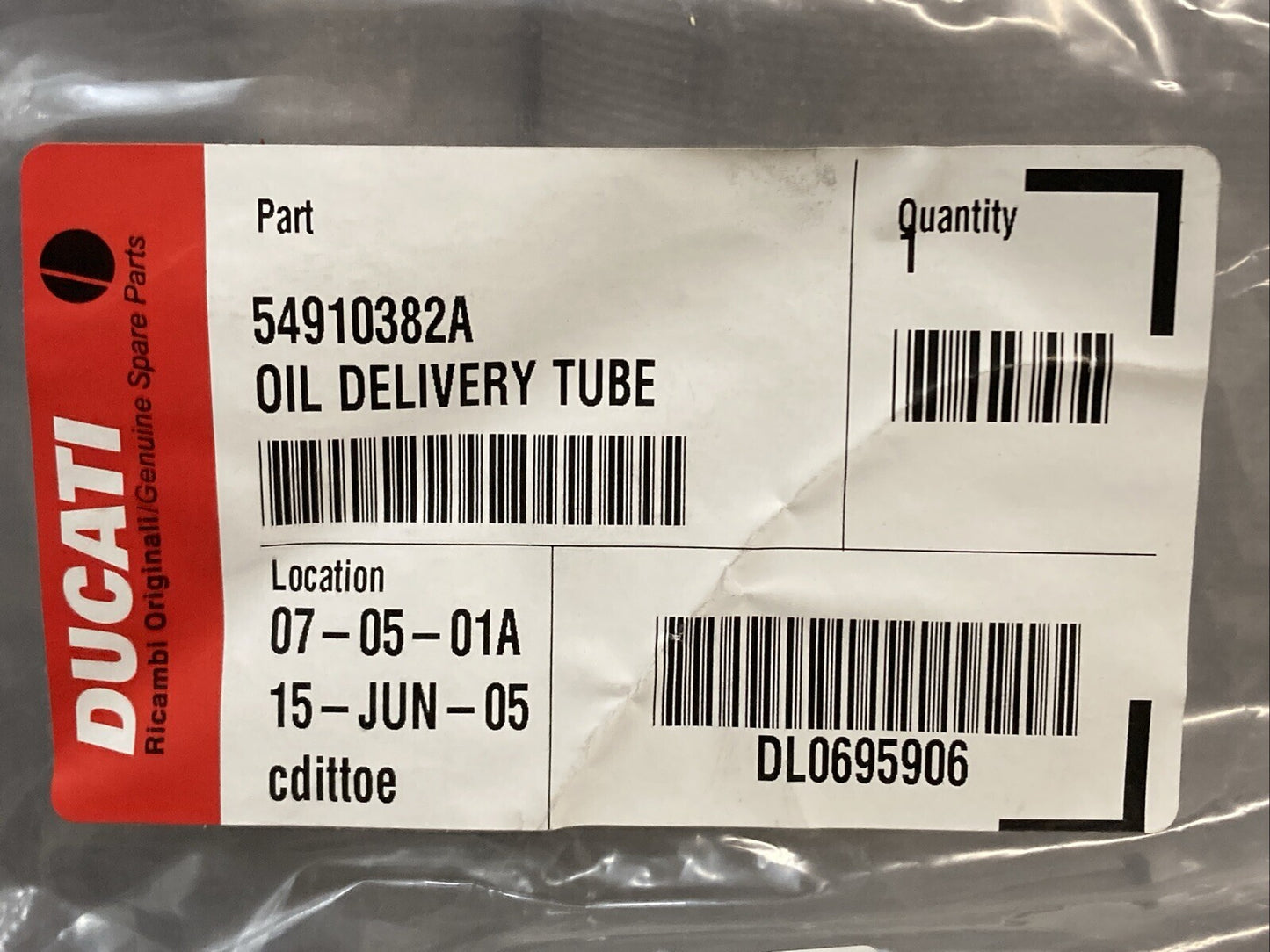 NEW GENUINE DUCATI 54910382A Radiator oil delivery hose MULTISTRADA 1000
