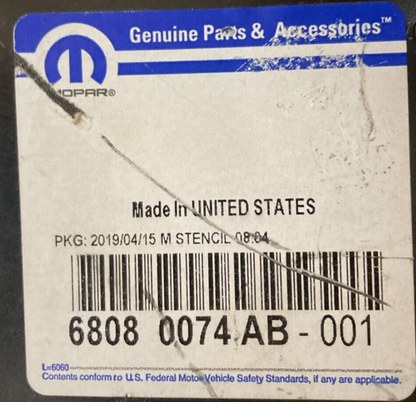NEW GENUINE MOPAR 68080074AB Taillamp Mounting Panel,Right SUPERSEDES 68080074AA